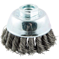 Norton - 2-3/4" Diam 5/8-11 Threaded Arbor Carbon Steel Fill Cup Brush - Industrial Tool & Supply