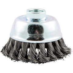 Norton - 2-3/4" Diam 5/8-11 Threaded Arbor Carbon Steel Fill Cup Brush - Industrial Tool & Supply