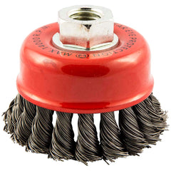 Norton - 2-3/4" Diam 5/8-11 Threaded Arbor Carbon Steel Fill Cup Brush - Industrial Tool & Supply