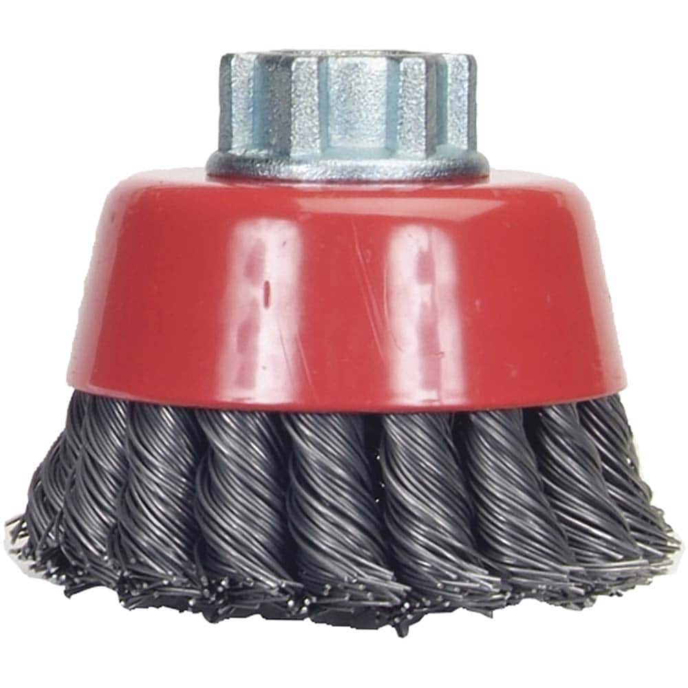 Norton - 6" Diam 5/8-11 Threaded Arbor Carbon Steel Fill Cup Brush - Industrial Tool & Supply