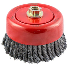 Norton - 6" Diam 5/8-11 Threaded Arbor Carbon Steel Fill Cup Brush - Industrial Tool & Supply