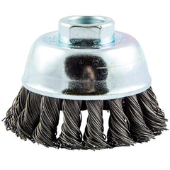 Norton - 2-3/4" Diam 5/8-11 Threaded Arbor Carbon Steel Fill Cup Brush - Industrial Tool & Supply