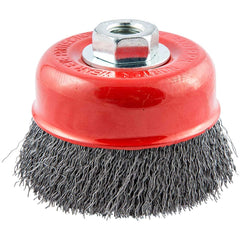 Norton - 4" Diam 5/8-11 Threaded Arbor Carbon Steel Fill Cup Brush - Industrial Tool & Supply