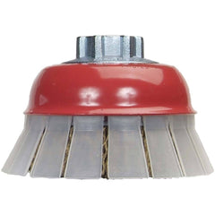 Norton - 3" Diam 5/8-11 Threaded Arbor Carbon Steel Fill Cup Brush - Industrial Tool & Supply