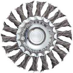 Norton - 4" OD, 5/8-11 Arbor Hole, Knotted Carbon Wheel Brush - Industrial Tool & Supply
