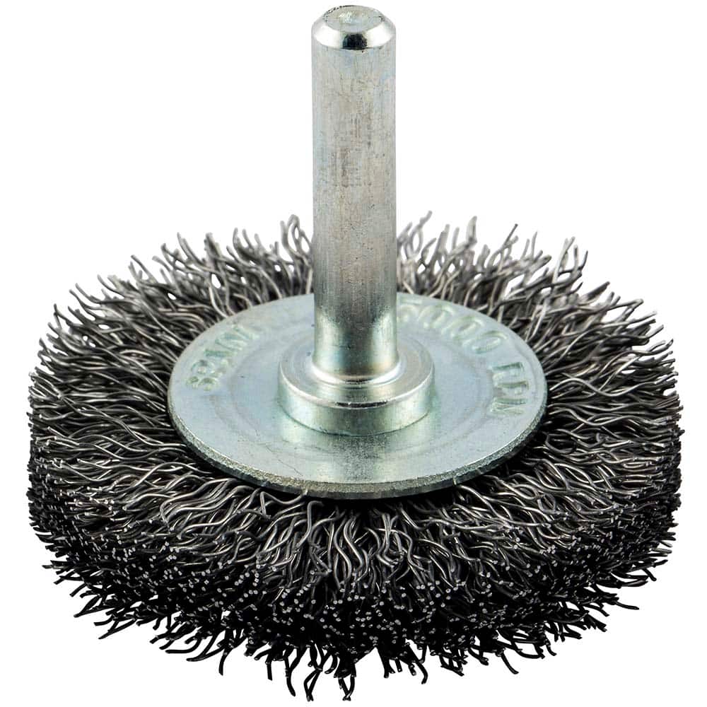 Norton - 2" OD, Crimped Carbon Wheel Brush - Industrial Tool & Supply