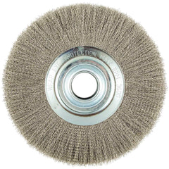 Norton - 12" OD, 2" Arbor Hole, Crimped Carbon Wheel Brush - Industrial Tool & Supply