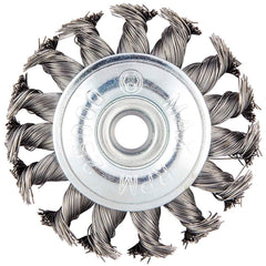 Norton - 3" OD, 3/8" Arbor Hole, Knotted Carbon Wheel Brush - Industrial Tool & Supply