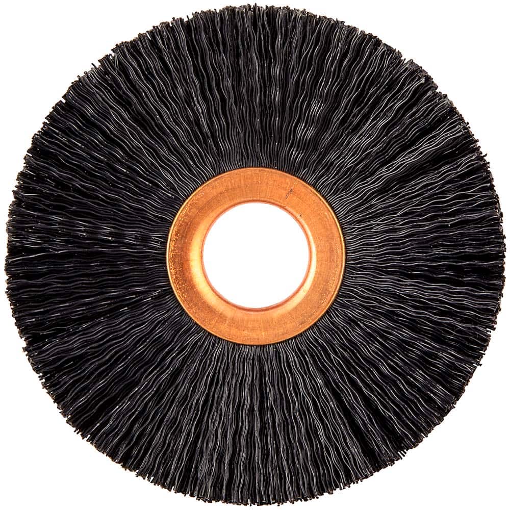 Norton - 3" OD, 5/8" Arbor Hole, Crimped Nylon Wheel Brush - Industrial Tool & Supply