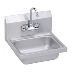 ELKAY - Stainless Steel Sinks Type: Hand Sink Wall Mount w/Manual Faucet Outside Length: 17 (Inch) - Industrial Tool & Supply