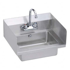 ELKAY - Stainless Steel Sinks Type: Hand Sink Wall Mount w/Manual Faucet Outside Length: 18 (Inch) - Industrial Tool & Supply
