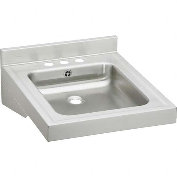 Sinks; Type: Lavatory Sink-Wall Hung; Outside Length: 19.000; Outside Length: 19; Outside Width: 23; 23 in; 23.0 in; Outside Height: 9; Outside Height: 9.0000; 9 in; 9.0 in; Material: Stainless Steel; Inside Length: 16; Inside Length: 16 in; 16.0 mm; Insi