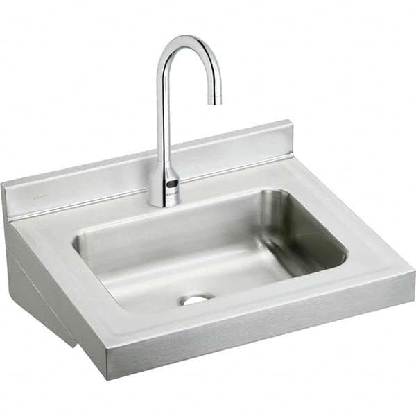 Sinks; Type: Lavatory Sink-Wall Hung; Outside Length: 22.000; Outside Length: 22; Outside Width: 19 in; 19; 19.0 in; Outside Height: 19-1/8; Outside Height: 19.13 in; 19.1300; Material: Stainless Steel; Inside Length: 16; Inside Length: 16 in; 16.0 mm; In
