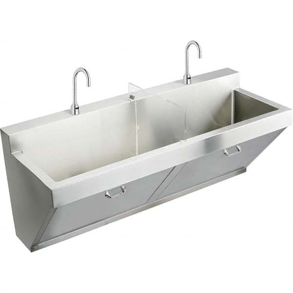 ELKAY - Stainless Steel Sinks Type: Surgeon's Scrub Sink Outside Length: 60 (Inch) - Industrial Tool & Supply