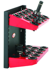 CNC Machine Mount Rack - Holds 28 Pcs. 40 Taper - Black/Red - Industrial Tool & Supply