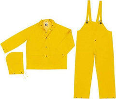 MCR Safety - Size L, Yellow, Rain, Disposable Encapsulated Suit - Detachable Hood, Take Up Snaps Ankle, Take Up Snaps Wrist - Industrial Tool & Supply