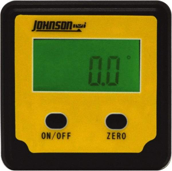 Johnson Level & Tool - (4) 90° Measuring Range, Magnetic Base Digital Protractor - 0.10° Resolution, Accuracy Up to 0.10°, Alkaline AAA Battery Not Included - Industrial Tool & Supply