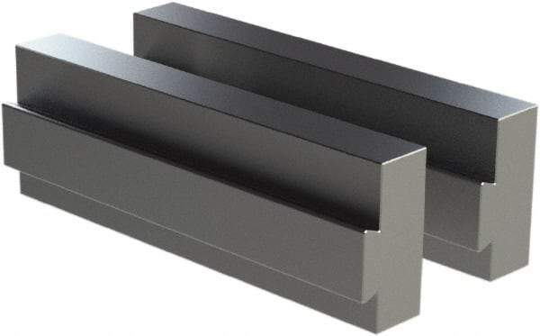 CarveSmart - 3/4" Wide x 2" High x 3/4" Thick, Flat/No Step Vise Jaw - Soft, Aluminum, Fixed Jaw, Compatible with 6" Vises - Industrial Tool & Supply