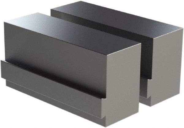 CarveSmart - 2" Wide x 3" High x 2" Thick, Flat/No Step Vise Jaw - Soft, Aluminum, Fixed Jaw, Compatible with 6" Vises - Industrial Tool & Supply