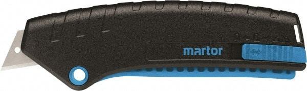 Martor USA - Retractable Utility Knife - Black & Blue Handle - Industrial Tool & Supply