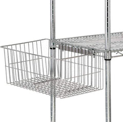Quantum Storage - 18.87" Wide, Open Shelving Accessory/Component - Chrome, Chrome Finish, 11-1/4" Long, Use with Wire Shelving Units - Industrial Tool & Supply