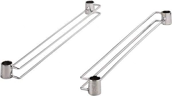 Quantum Storage - 2" Wide, Open Shelving Accessory/Component - Chrome, Chrome Finish, 24" Long, Use with Wire Shelving Units - Industrial Tool & Supply