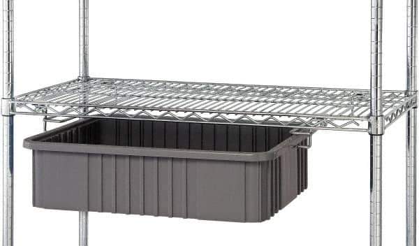 Quantum Storage - 2" Wide, Open Shelving Accessory/Component - Chrome, Chrome Finish, 24" Long, Use with Wire Shelving Units - Industrial Tool & Supply