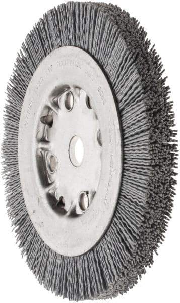 Weiler - 6" OD, 5/8" Arbor Hole, Crimped Nylon Wheel Brush - 5/8" Face Width, 7/8" Trim Length, 0.035" Filament Diam, 4,500 RPM - Industrial Tool & Supply