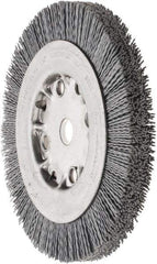 Weiler - 6" OD, 5/8" Arbor Hole, Crimped Nylon Wheel Brush - 5/8" Face Width, 7/8" Trim Length, 0.035" Filament Diam, 4,500 RPM - Industrial Tool & Supply