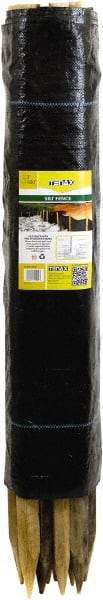 Tenax - 100' Long" x 36" High Silt Fence - Black Woven Polypropylene, For Erosion Control - Industrial Tool & Supply