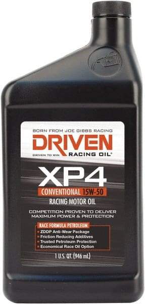 Joe Gibbs Driven Racing Oil - 1 Quart Conventional Racing Oil - Grade 15W-50 - Industrial Tool & Supply