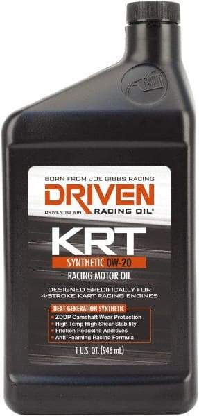 Joe Gibbs Driven Racing Oil - 1 Quart Synthetic Racing Oil - Grade 0W-20 - Industrial Tool & Supply