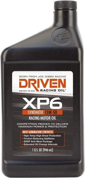 Joe Gibbs Driven Racing Oil - 1 Quart Synthetic Racing Oil - Grade 15W-50 - Industrial Tool & Supply