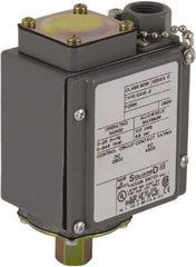 Square D - 4, 13 and 4X NEMA Rated, SPDT, 0.2 to 10 psi, Vacuum Switch Pressure and Level Switch - Adjustable Pressure, 120 VAC, 125 VDC, 240 VAC, 250 VDC, Screw Terminal - Industrial Tool & Supply