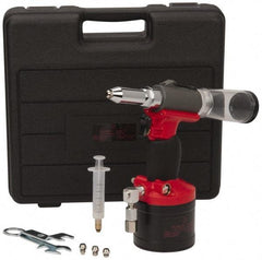 PRO-SOURCE - 3/32, 1/8, 5/32 & 3/16" Capacity, Air Riveter - 4 CFM, 15mm Long Stroke, 1/4 NPT Inlet - Industrial Tool & Supply