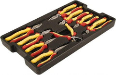 Wiha - 9 Piece Insulated Pliers, Cutters & Molded Tray Hand Tool Set - Comes in Box - Industrial Tool & Supply