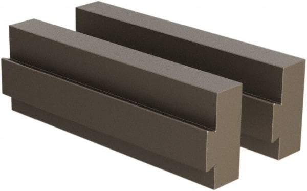 CarveSmart - 3/4" Wide x 2" High x 3/4" Thick, Flat/No Step Vise Jaw - Soft, Steel, Fixed Jaw, Compatible with 6" Vises - Industrial Tool & Supply