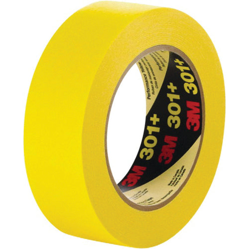 3M Performance Yellow Masking Tape 301+ 36 mm × 55 m 6.3 mil - Industrial Tool & Supply