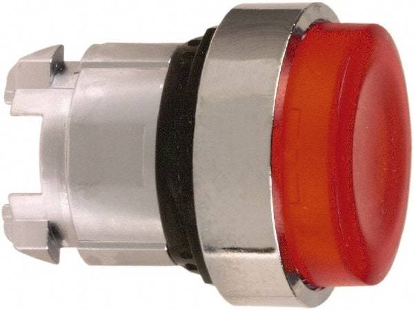 Schneider Electric - 22mm Mount Hole, Extended Straight, Pushbutton Switch Only - Round, Red Pushbutton, Illuminated, Maintained (MA) - Industrial Tool & Supply