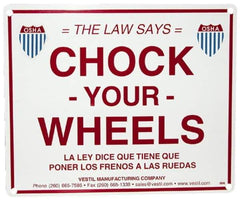 Vestil - "Chock Your Wheels", Aluminum Safety Sign - Use for Accident Prevention - Industrial Tool & Supply