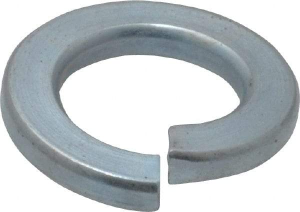 Value Collection - M10, 10.2mm ID, 18.1mm OD, 2.2mm Thick Split Lock Washer - Grade 8 Spring Steel, Zinc-Plated Finish, 10.2mm Min ID, 10.7mm Max ID - Industrial Tool & Supply