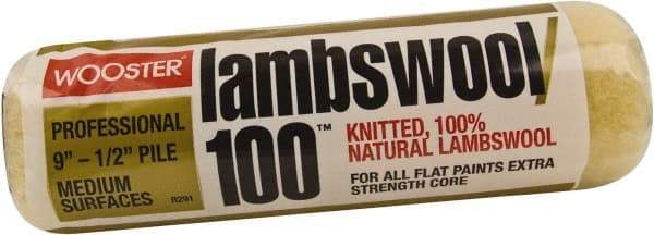 Wooster Brush - 1/2" Nap, 9" Wide Paint Roller - Semi-Rough Texture, Lambswool - Industrial Tool & Supply
