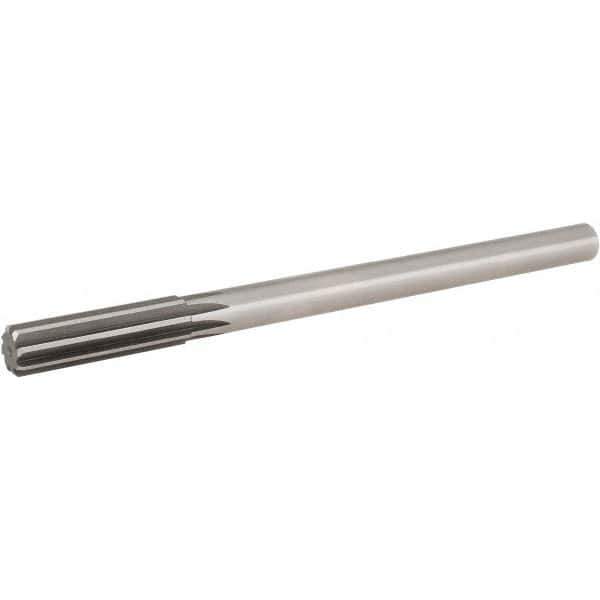 Hertel - 0.829" High Speed Steel 8 Flute Chucking Reamer - Straight Flute, 5/8" Straight Shank, 2-1/2" Flute Length, 9-1/2" OAL - Industrial Tool & Supply