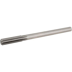 Hertel - 0.829" High Speed Steel 8 Flute Chucking Reamer - Straight Flute, 5/8" Straight Shank, 2-1/2" Flute Length, 9-1/2" OAL - Industrial Tool & Supply