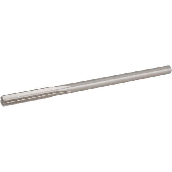 Hertel - 8mm Cobalt 6 Flute Chucking Reamer - Straight Flute, Straight Shank, 1-1/2" Flute Length, 6" OAL - Industrial Tool & Supply