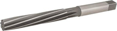 Hertel - 19/32" Diam, Straight Shank, 3.38" Flute, Hand Reamer - Spiral Flute, 6-3/4" OAL, Left Hand Spiral, Right Hand Cut, 8 Flutes, High Speed Steel - Industrial Tool & Supply