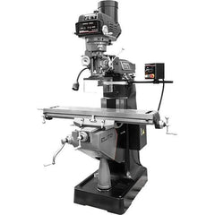 Jet - 9" Table Width x 49" Table Length, Variable Speed Pulley Control, 3 Phase Knee Milling Machine - R8 Spindle Taper, 3 hp - Industrial Tool & Supply