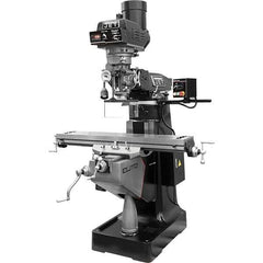 Jet - 9" Table Width x 49" Table Length, Electronic Variable Speed Control, 3 Phase Knee Milling Machine - R8 Spindle Taper, 3 hp - Industrial Tool & Supply