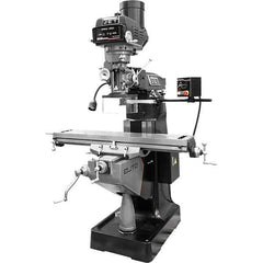 Jet - 9" Table Width x 49" Table Length, Variable Speed Pulley Control, 3 Phase Knee Milling Machine - R8 Spindle Taper, 3 hp - Industrial Tool & Supply