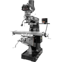 Jet - 9" Table Width x 49" Table Length, Variable Speed Pulley Control, 3 Phase Knee Milling Machine - R8 Spindle Taper, 3 hp - Industrial Tool & Supply
